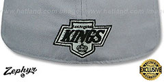 Kings VINTAGE SCRIPT SHOOTOUT Grey Fitted Hat by Zephyr - 3rd View