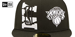 Knicks 2022 NBA DOUBLE WHAMMY DRAFT Black-White Fitted Hat by New Era - 3rd View