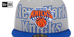 Knicks 2023 ALTERNATE NBA DRAFT Grey-Royal Fitted Hat by New Era - 3rd View