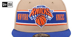 Knicks 2024 NBA DRAFT SNAPBACK Camel-Royal Hat by New Era - 3rd View