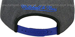 Knicks 2T-HEATHER SNAPBACK Grey-Royal Hat by Mitchell and Ness - 3rd View