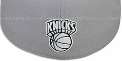 Knicks 2T XL-WORDMARK Grey-Black Fitted Hat by Mitchell and Ness - 3rd View