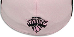 Knicks PINWHEEL Light Pink-Black Fitted Hat by New Era - 3rd View