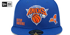 Knicks TRIPLE THREAT IDENTITY Royal Fitted Hat by New Era - 3rd View