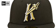 Knights MILB ONFIELD ALT 1 Black Fitted Hat by New Era - 3rd View