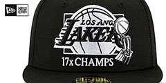 Lakers 17X MULTI CHAMPS Black-White Fitted Hat by New Era - 3rd View