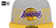 Lakers 2023 ALTERNATE NBA DRAFT Grey-Gold Fitted Hat by New Era - 3rd View