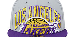 Lakers 2023 TIP OFF SNAPBACK Grey-Purple Hat by New Era - 3rd View