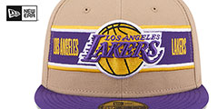 Lakers 2024 NBA DRAFT Camel-Purple  Fitted Hat by New Era - 3rd View