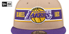 Lakers 2024 NBA DRAFT SNAPBACK Camel-Purple Hat by New Era - 3rd View