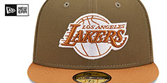 Lakers 2T COLOR PACK Olive-Tan Fitted Hat by New Era - 3rd View