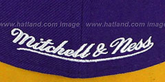 Lakers 2T XL-LOGO Purple-Gold Fitted Hat by Mitchell and Ness - 3rd View