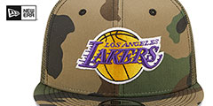 Lakers ARMY CAMO TRUCKER Hat by New Era - 3rd View