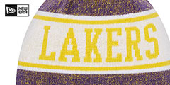 Lakers BANNER Knit Beanie Hat by New Era - 3rd View