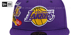 Lakers CITY CLUSTER Purple Fitted Hat by New Era - 3rd View