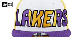 Lakers COLOR BLOCK BACK HALF SNAPBACK Hat by New Era - 3rd View