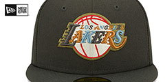 Lakers COLOR PACK MULTI Charcoal Fitted Hat by New Era - 3rd View