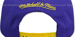 Lakers CROPPED SATIN SNAPBACK Purple-Gold Adjustable Hat by Mitchell and Ness - 3rd View