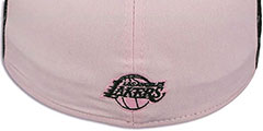 Lakers PINWHEEL Light Pink-Black Fitted Hat by New Era - 3rd View