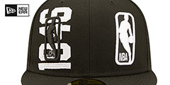 Logoman 2022 NBA DOUBLE WHAMMY DRAFT Black-White Fitted Hat by New Era - 3rd View