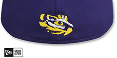 LSU NCAA TEAM-SCRIPT Purple Fitted Hat by New Era - 3rd View