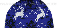 Maple Leafs UGLY SWEATER White-Royal Knit Beanie Hat by Zephyr - 3rd View