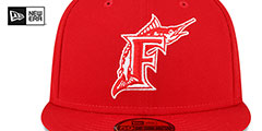 Marlins 1997 WS SIDE-PATCH UP Red-White Fitted Hat by New Era - 3rd View