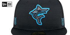 Marlins 2024 ONFIELD CLUBHOUSE Heather Black Fitted Hat by New Era - 3rd View