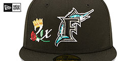 Marlins COOPERSTOWN CROWN CHAMPS Black Fitted Hat by New Era - 3rd View