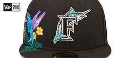 Marlins COOPERSTOWN SIDE-BLOOM Black Fitted Hat by New Era - 3rd View