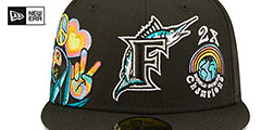 Marlins GROOVY Black Fitted Hat by New Era - 3rd View