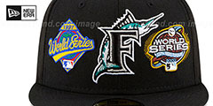 Marlins WORLD SERIES CHAMPS ELEMENTS Black Fitted Hat by New Era - 3rd View