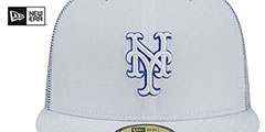 Mets BATTING PRACTICE TRUCKER White Fitted Hat by New Era - 3rd View