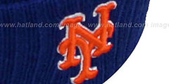 Mets ARCHED-RIBBED Royal Knit Beanie Hat by New Era - 3rd View