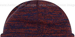 Mets BEVEL Royal-Orange Knit Beanie Hat by New Era - 3rd View