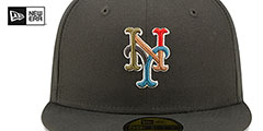 Mets COLOR PACK MULTI Charcoal Fitted Hat by New Era - 3rd View