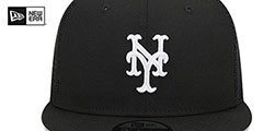 Mets TEAM-BASIC TRUCKER SNAPBACK Black-White Hat by New Era - 3rd View