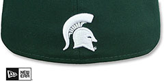 Michigan State NCAA TEAM-SCRIPT Green Fitted Hat by New Era - 3rd View