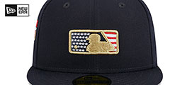 MLB Umpire 2023 JULY 4TH STARS N STRIPES Navy Fitted Hat by New Era - 3rd View