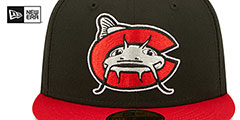 Mudcats MILB ONFIELD HOME Black-Red Fitted Hat by New Era - 3rd View