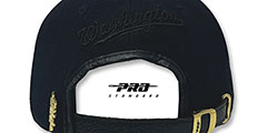 Nationals LOW-PRO GOLD METAL BADGE STRAPBACK Black Hat by Pro Standard - 3rd View