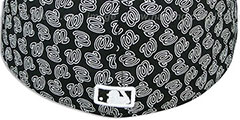 Nationals W ALL-OVER FLOCKING-2 Black-White Fitted Hat by New Era - 3rd View