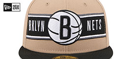 Nets 2024 NBA DRAFT Camel-Black Fitted Hat by New Era - 3rd View