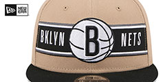 Nets 2024 NBA DRAFT SNAPBACK Camel-Black Hat by New Era - 3rd View