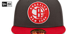 Nets 2T COLOR PACK Charcoal-Red Fitted Hat by New Era - 3rd View