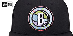 Nets COLOR PACK SIDE-PATCH Black Fitted Hat by New Era - 3rd View