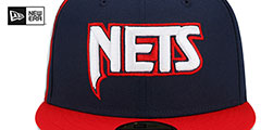 Nets DIAMOND 75 CITY-SERIES Navy-Red Fitted Hat by New Era - 3rd View