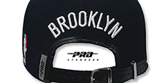 Nets DROP SHADOW SCRIPT STRAPBACK Black Hat by Pro Standard - 3rd View