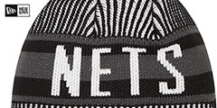 Nets STRIPED Knit Beanie Hat by New Era - 3rd View