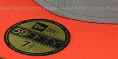 New Era 2T 59FIFTY-BLANK Grey-Orange Fitted Hat - 3rd View